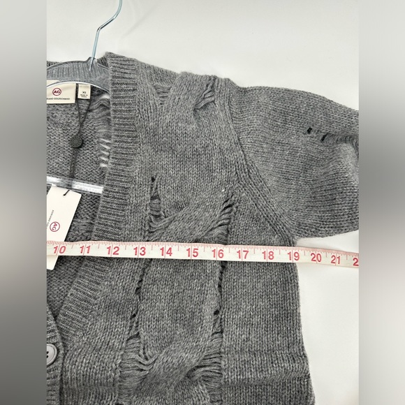 NWT New $248 AG Adriano Goldschmied Sandrine Longline Grey Wool Cardigan Size XS - Picture 9 of 12